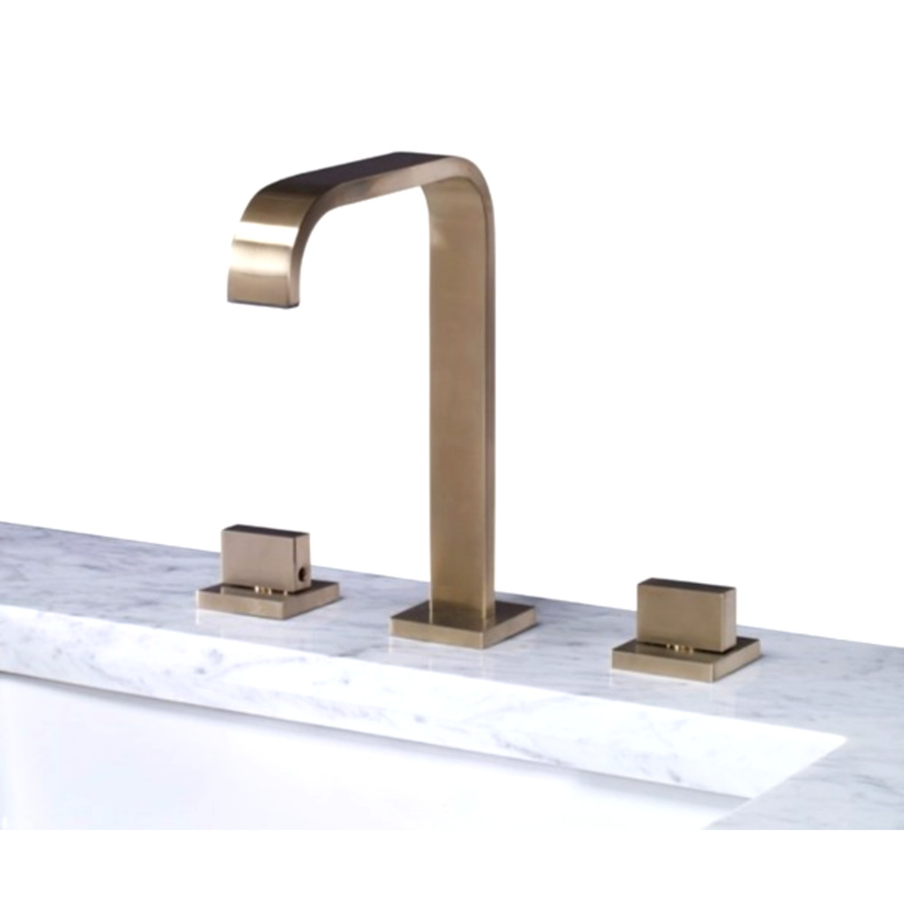 AMBELLA SINK FAUCET SATIN BRASS INTERIOR DESIGN POWDER ROOM MODEL 01090-190-700